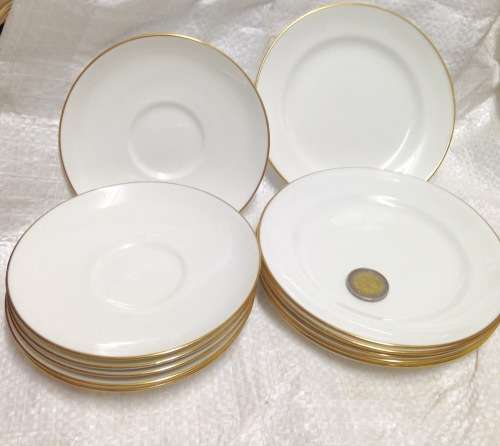 12 items  white Saucers+ Side Plates make`New Chelsea`*CRAZING*LOOK At My BUY NOW items NO WAIT