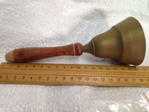 Brass bell wood handle+ 2 Serviette rings LOOK At My BUY NOW LISTINGS NO WAITING