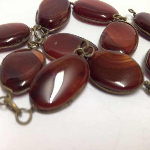NECKLACE AGATE-12 Genuine Semi Precious Gem Stoneones