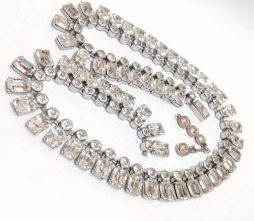 Necklace -Baguette circa1950~57 sq 58 Crystal Clasp damage LOOK At My BUY NOW - NO WAITING
