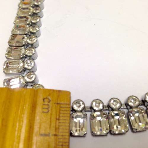 Necklace -Baguette circa1950~57 sq 58 Crystal Clasp damage LOOK At My BUY NOW - NO WAITING