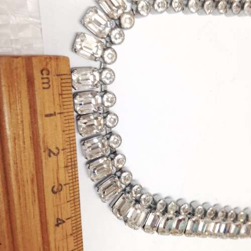 Necklace -Baguette circa1950~57 sq 58 Crystal Clasp damage LOOK At My BUY NOW - NO WAITING