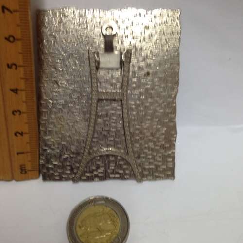 Souvenir GEORGE*Mother Of Pearl Framed rural scene in Silver tone  Frame own easel stand