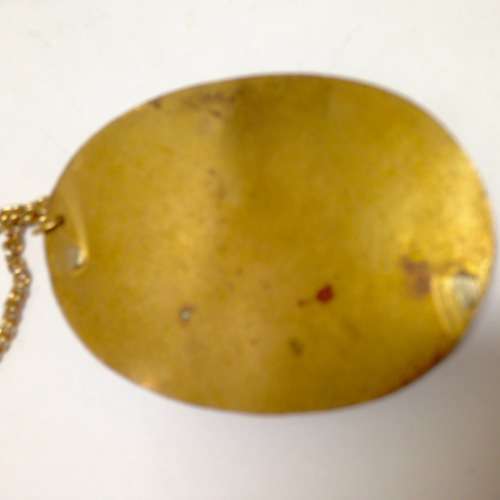 Necklace - Pendant Oriental DRAGONS - YING+YANG -BRASS- Red Cabochons + Chain gold Tone