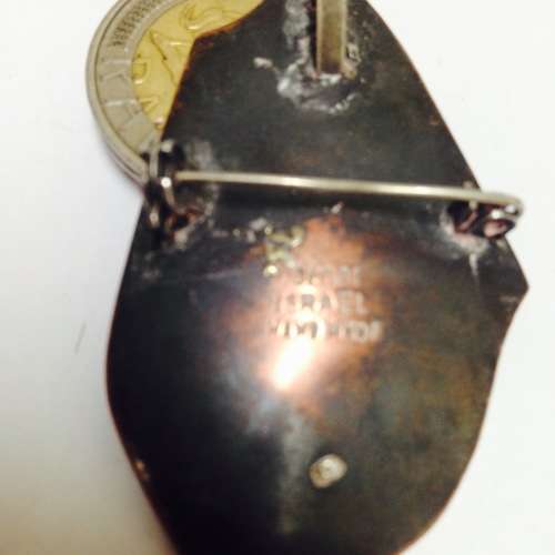 Silver stamped 750 signed J.SEGAI IsraelHandmadeBroochOrPendant Niello work silverDANCER`