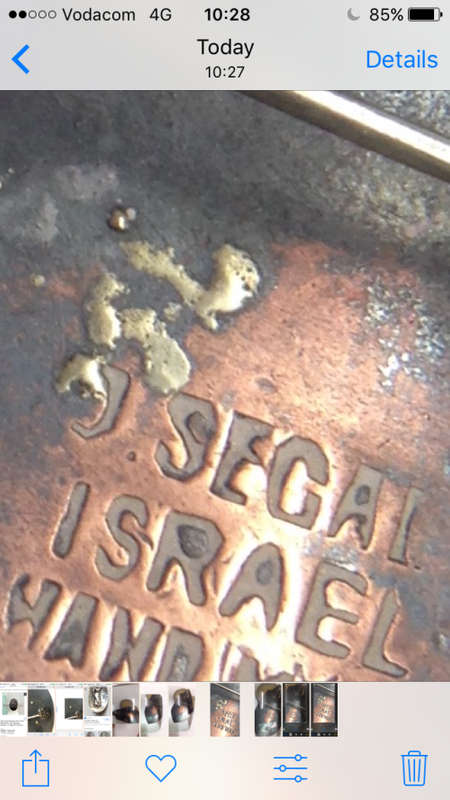 Silver stamped 750 signed J.SEGAI IsraelHandmadeBroochOrPendant Niello work silverDANCER`