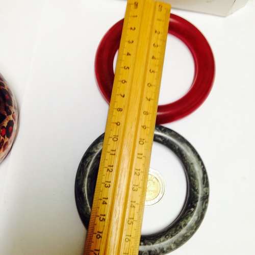 BANGLES -  2 MARBLED  LUCITE+ Old Jewellery  box