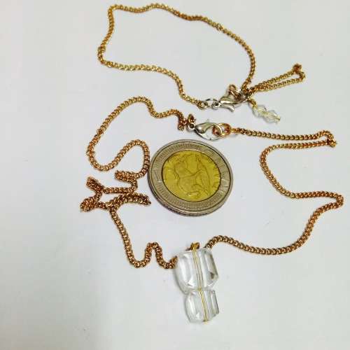 Modern Pendant on Gold tone Chain LOOK At My BUY NOW listings NO WAITING
