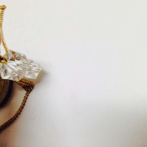 Modern Pendant on Gold tone Chain LOOK At My BUY NOW listings NO WAITING