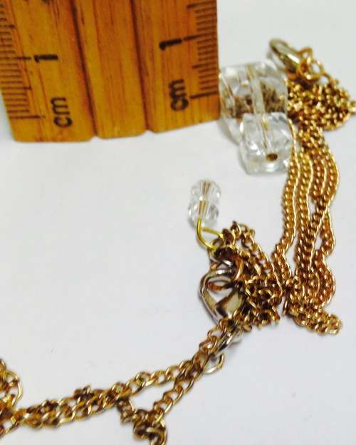Modern Pendant on Gold tone Chain LOOK At My BUY NOW listings NO WAITING