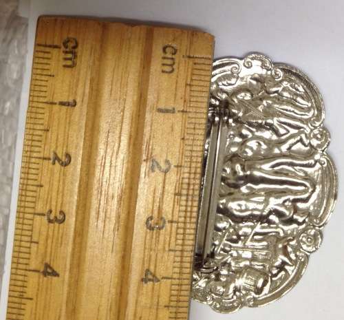 BROOCH Dutch Publican Scene Silver Plate marks EPNS