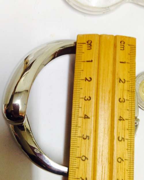 BANGLE Cross Over Design mirror fin.Silver tone-Clamper (hinged)LOOK At My BUY NOW Items NO WAITING