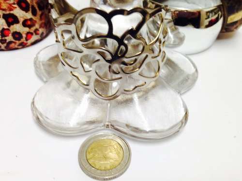 Bangle - Filigree Cut out design Silver tone metal