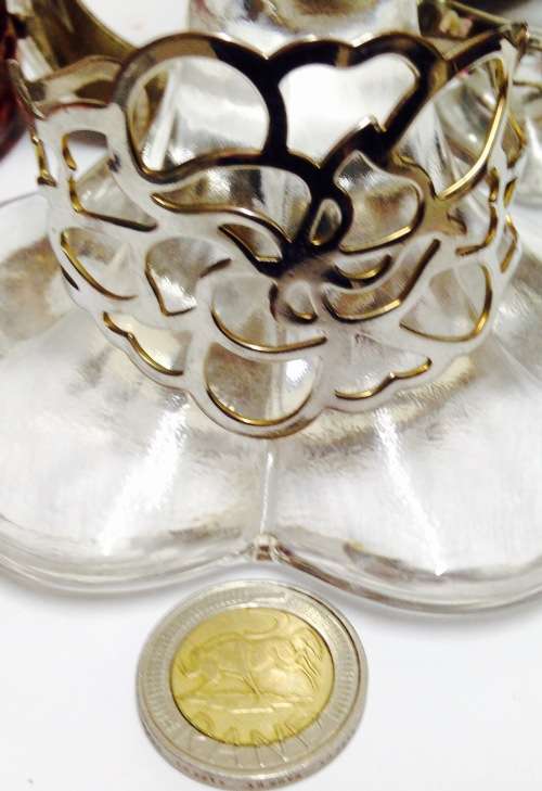 Bangle - Filigree Cut out design Silver tone metal