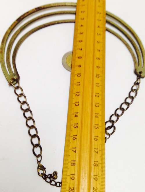 Necklace -Bi 3 horse shoe shape gold tone metal  LOOK At My BUY NOW LISTINGS NO WAITING