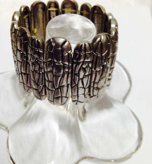 BANGLE STRETCH Links Metal Large ANIMAL PRINT Pattern