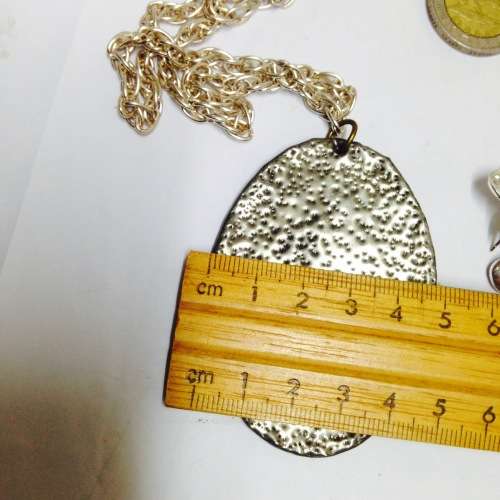 Necklace ARTs and CRAFTS ART NOUVEAU EXQUISITE-SILVER TONE METAL