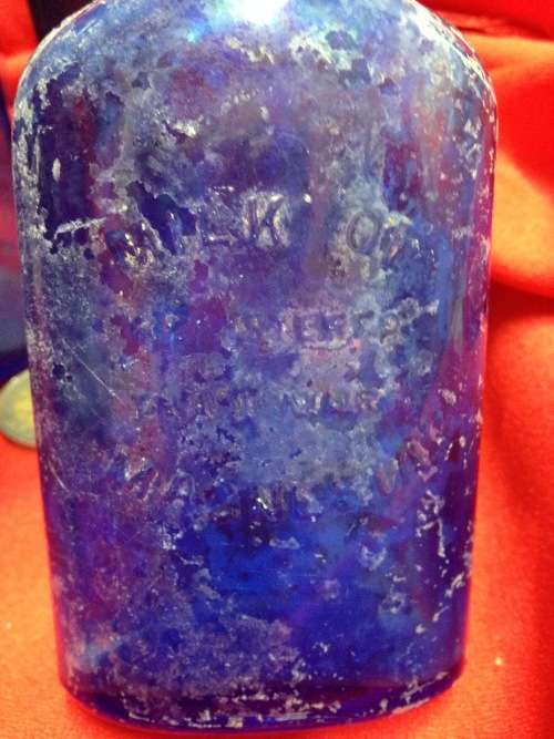 TrioDumpDigBottleGlassCOBOLT2embossedMagnesiaScript1BurstToP*L@@KatMy BUY NOW listings NO WAITING
