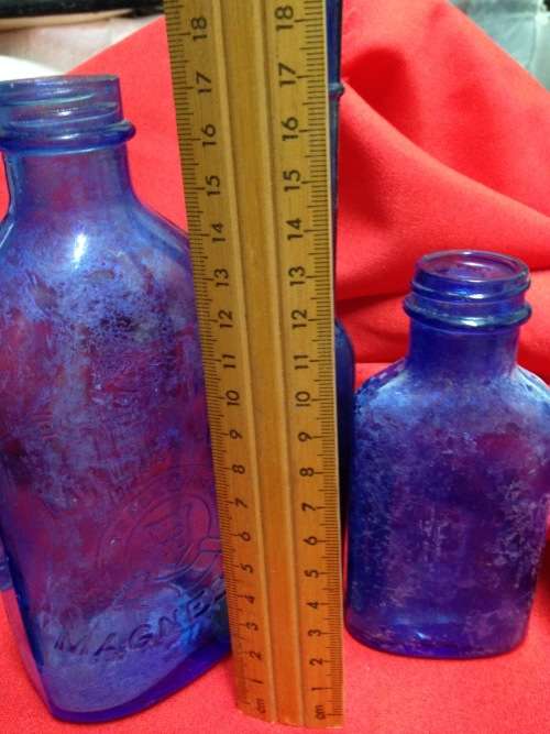 TrioDumpDigBottleGlassCOBOLT2embossedMagnesiaScript1BurstToP*L@@KatMy BUY NOW listings NO WAITING
