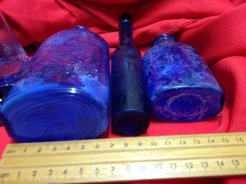 TrioDumpDigBottleGlassCOBOLT2embossedMagnesiaScript1BurstToP*L@@KatMy BUY NOW listings NO WAITING