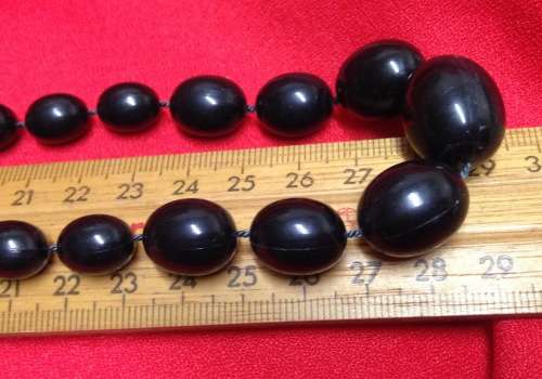 Necklace1950-60s graduating black beads Synthetic Look at my Buy Now - No Waiting