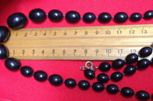 Necklace1950-60s graduating black beads Synthetic Look at my Buy Now - No Waiting