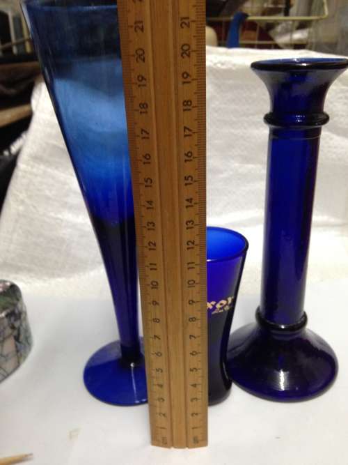 Posy Vase+ Tall Stem Glass+Candle holder Cobolt blue