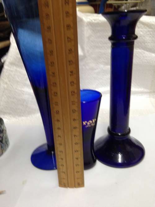 Posy Vase+ Tall Stem Glass+Candle holder Cobolt blue