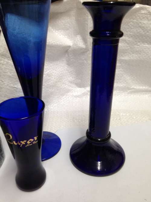 Posy Vase+ Tall Stem Glass+Candle holder Cobolt blue