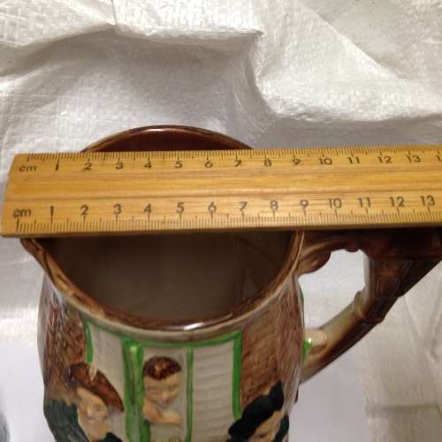 EXQUISITE *ANTIQUE C1939-1950 *BURLEIGH WARE Jug Embossed SALLY IN OUR ALLEY hairline crack inside