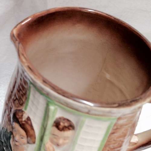 EXQUISITE *ANTIQUE C1939-1950 *BURLEIGH WARE Jug Embossed SALLY IN OUR ALLEY hairline crack inside