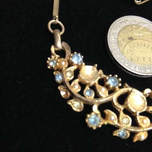 FACINATING Vintage AuroraBorelisCrystalGoldToneMetalLossStonesLOOK At My BUY NOW LISTINGS NO WAITING