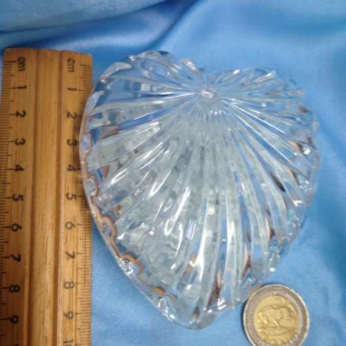 Box - Trinket box Heart shape Cut Glass Lead Crystal lidded Look at my Buy Now listings No Waiting