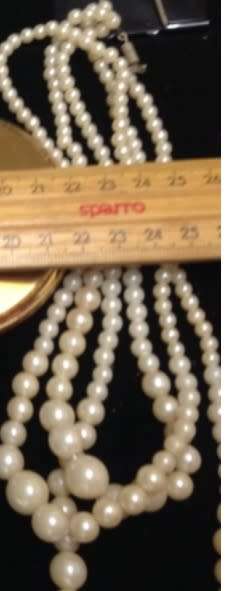 Necklace graduating faux Pearl 3 strand Bib Look At My BUY NOW NO WAITING