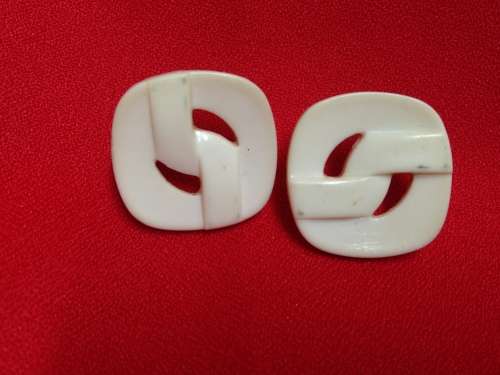 EARRINGS -   Cut out white Acrylic