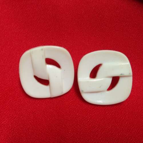 EARRINGS -   Cut out white Acrylic