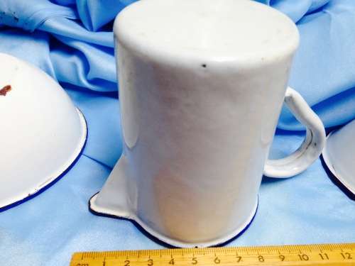 3 itemsWhite Blue Trim Bowl Funnel+graduation Mark Measure JugLOOK At My BUY NOW listings NO WAITING