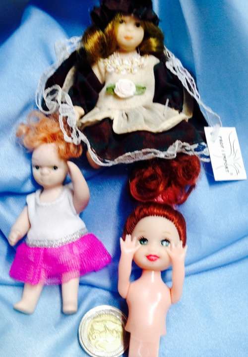 3 mix small dolls see pictures 2 porcelain 1 other