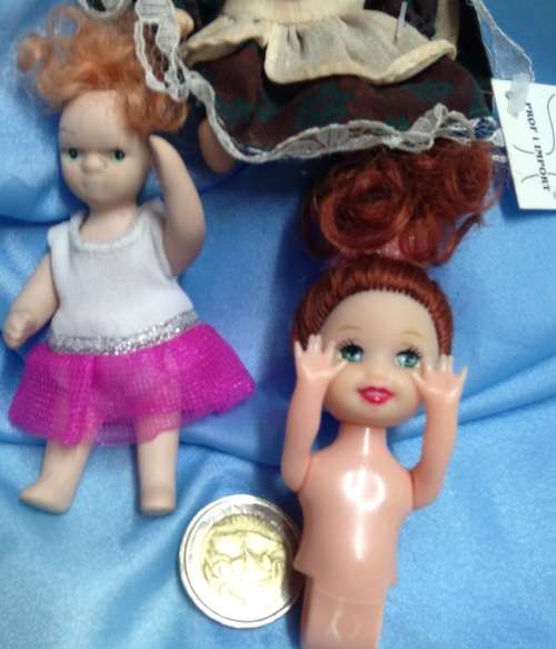 3 mix small dolls see pictures 2 porcelain 1 other