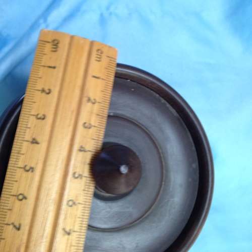 Tobacco  Jar +lid Black Wood - finial has Turned lid -  secure fit