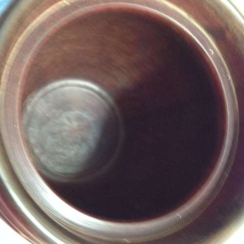 Tobacco  Jar +lid Black Wood - finial has Turned lid -  secure fit