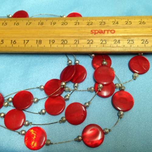 Red bead Necklace bib style LOOK At All My BUY NOW LISTINGS NO WAITING