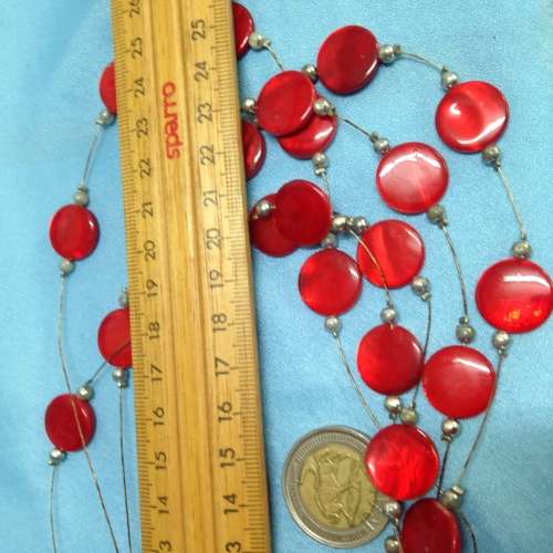 Red bead Necklace bib style LOOK At All My BUY NOW LISTINGS NO WAITING