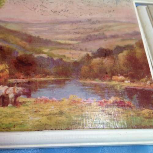 3 Block framed Decoupage pictures farming rural scenes *Gorgeous