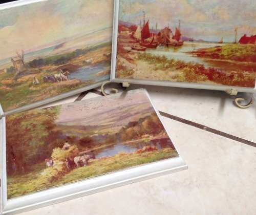 3 Block framed Decoupage pictures farming rural scenes *Gorgeous