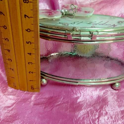 TRINKET BOX  HAPPY 18th birthday Textured GLASS Butterfly Top