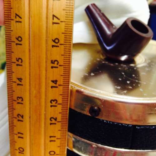 Humidor metal gold tone barrel shape with pipe lid handle