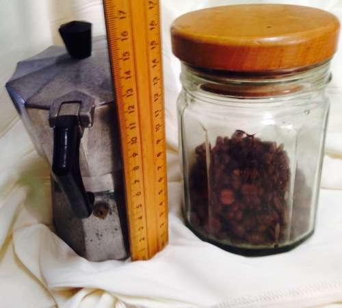 Coffee percolator +storage Glass container BUYNOW*NO WAITING*GREAT COUNTRY HOME DECOR