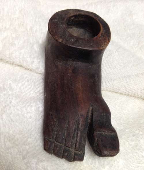 lidded Shaving Box + Pipe rest foot shape hand made