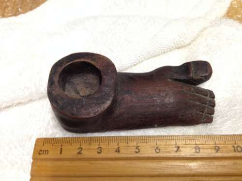 lidded Shaving Box + Pipe rest foot shape hand made